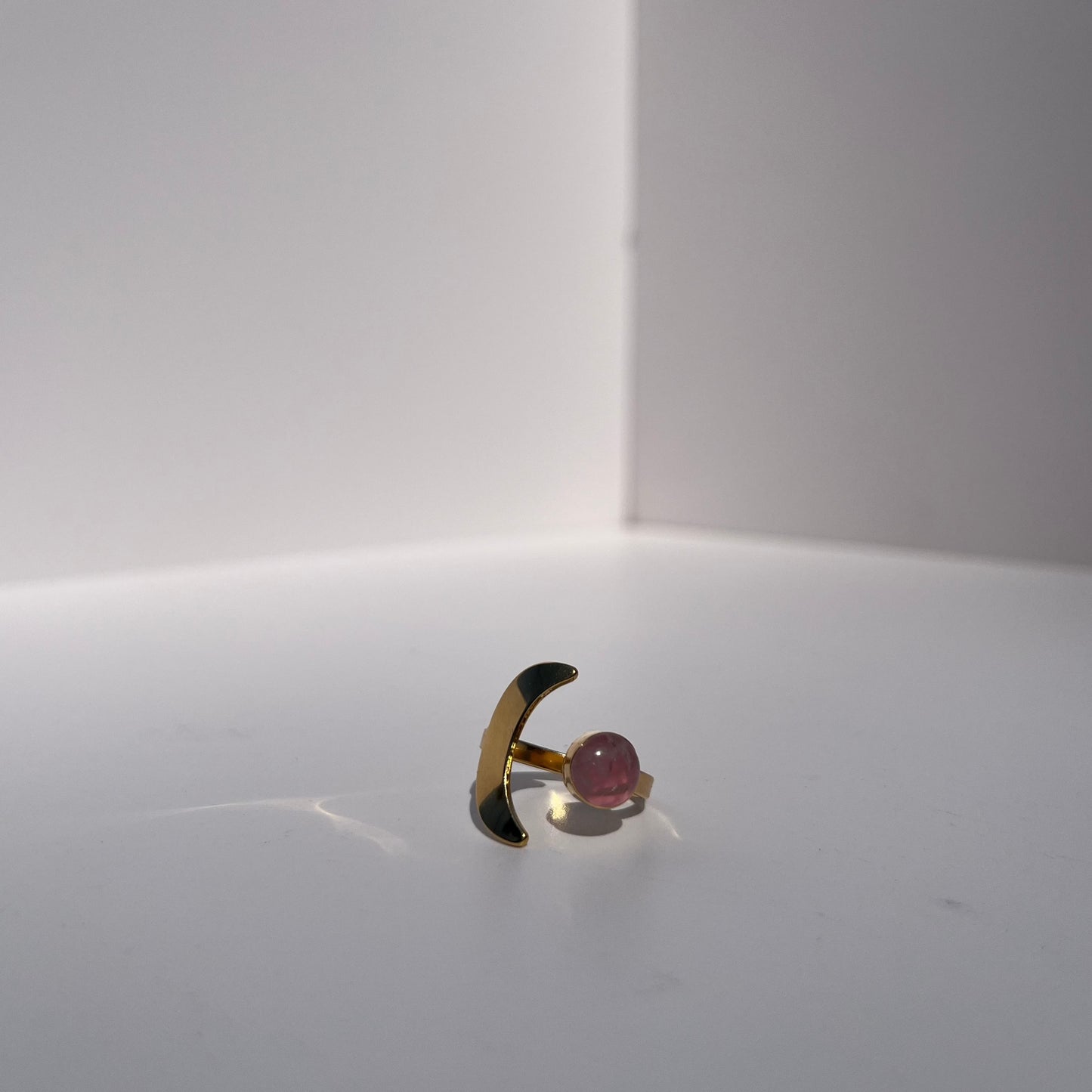 Gold Moon Crystal Ring