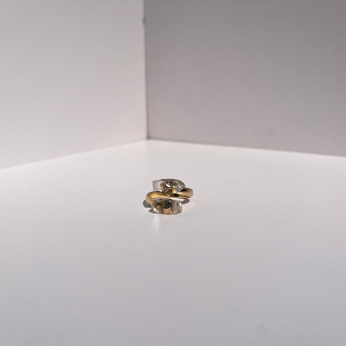 Gold Double Point Ring