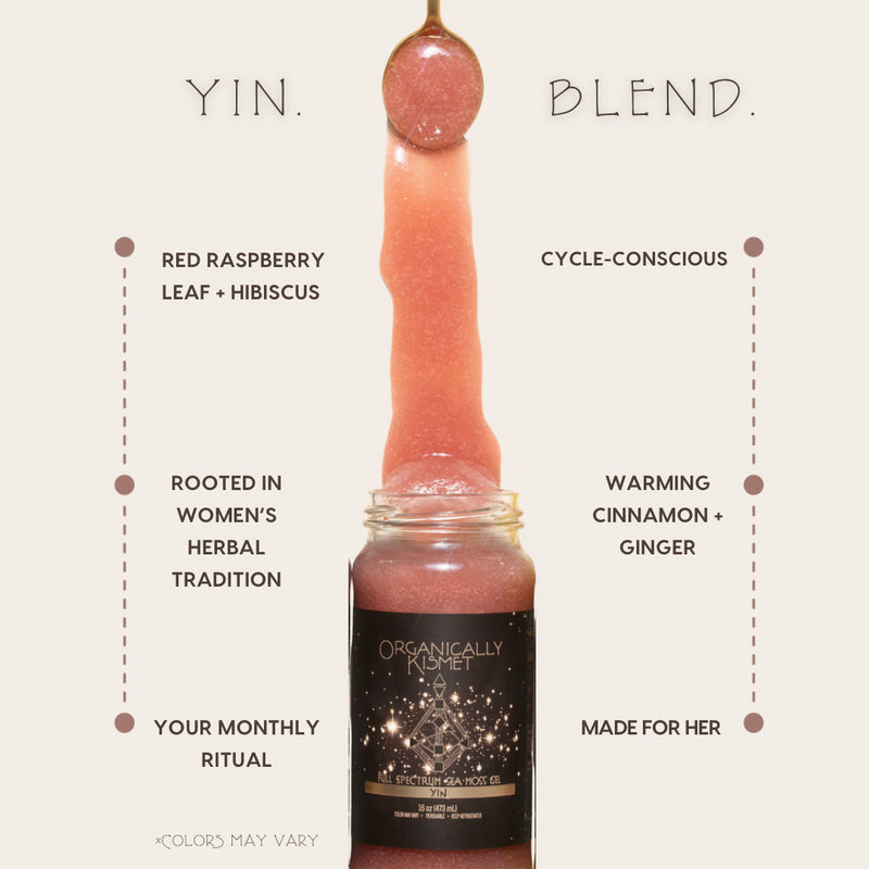 Yin Sea Moss Gel: Hibiscus + Red Raspberry Leaf 16 oz.