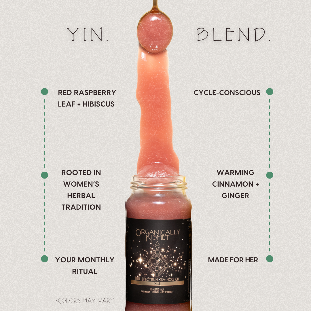 Yin Sea Moss Gel: Hibiscus + Red Raspberry Leaf 16 oz.