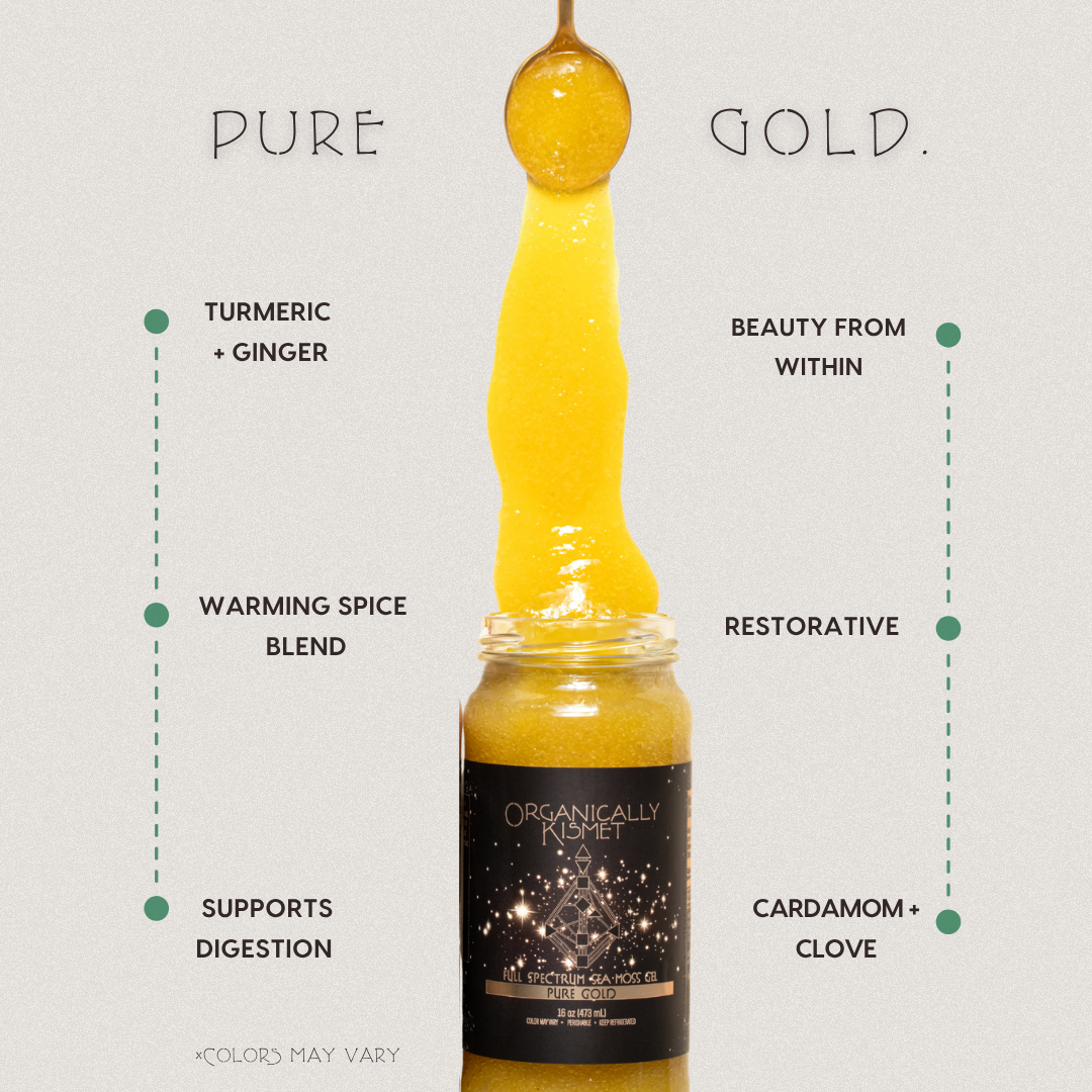 Pure Gold Sea Moss Gel: Warming Turmeric + Ginger 16 oz.